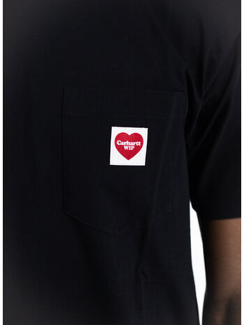 T-SHIRT S/S POCKET HEART, 89XX BLACK, small