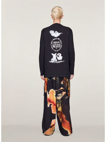 T-SHIRT Y-3 LONGSLEEVE GRAPHIC PRINT, BLACK, small