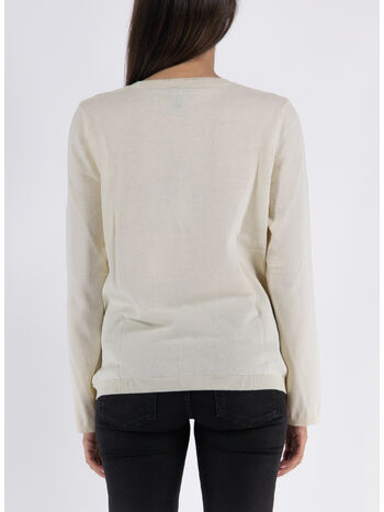 PULLOVER PULL ALBANE, TAW ECRU /ROUGE, small