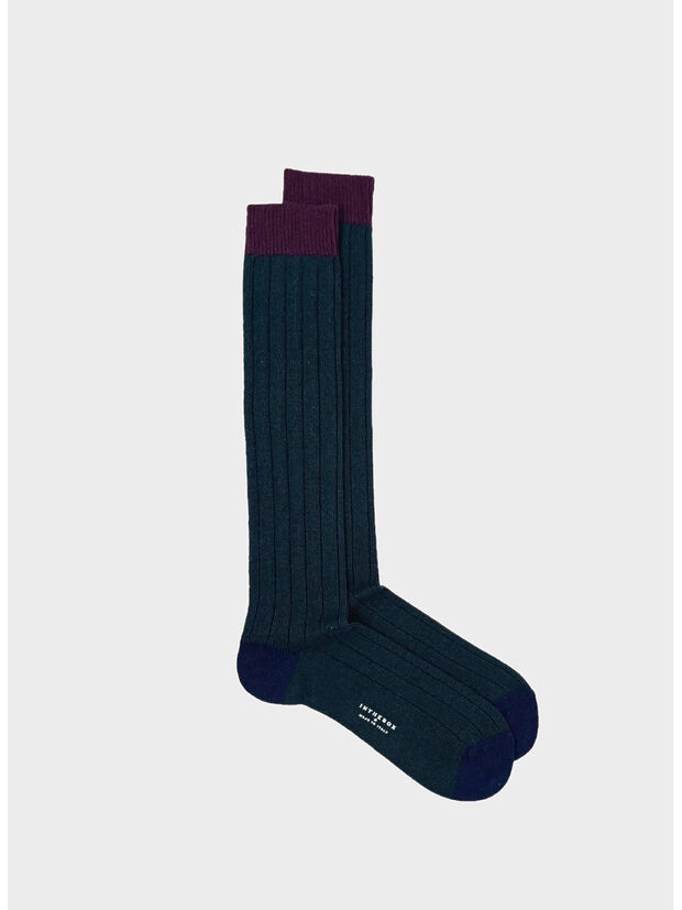 CALZA CACHEMIRE BASIC UNISEX, 0007 VERDE SCURO, large