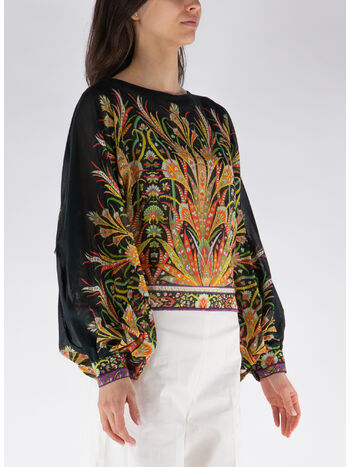 BLUSA CON STAMPA, X0810 NERO, small