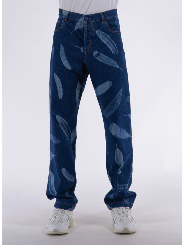 JEANS AOP WIND FEATHERS, 3401 INDIGO, large