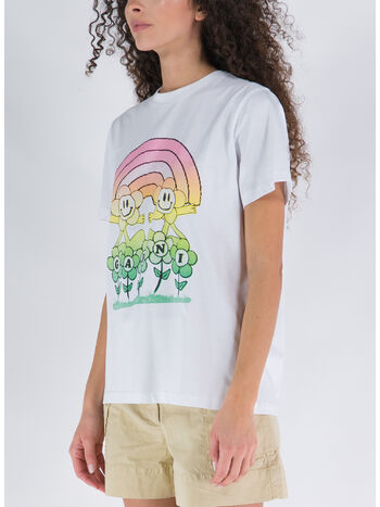 T-SHIRT BASIC JERSEY RAINBOW, 151 BRIGHT WHITE, small