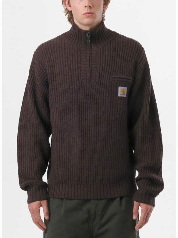 FELPA DETROIT MEZZA ZIP, 33HXX PALISANDER, medium