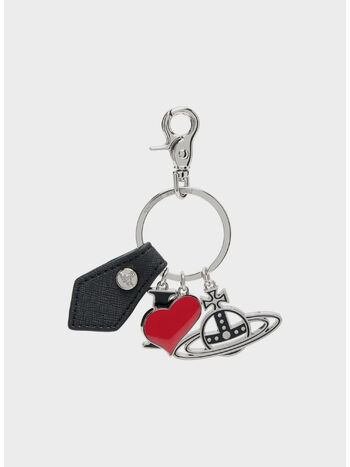 PORTACHIAVI SAFFIANO I LOVE ORB KEYRING, N401 BLACK, small