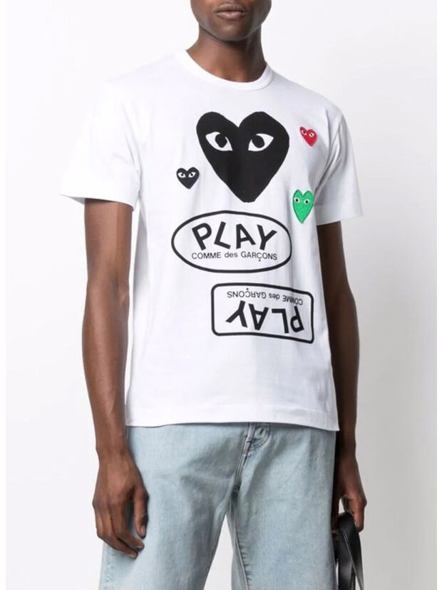 T-SHIRT LOGO, WHITE, large