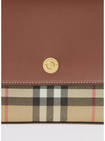 BORSA PENNY IN PELLE E VINTAGE CHECK, A.BEIGE/TAN, small