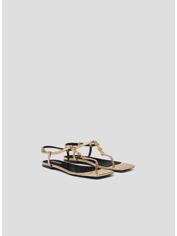 SANDALO T 10 CALF LEATHER, 1Y84V CHAMPAGNE VERSACE GOLD , small