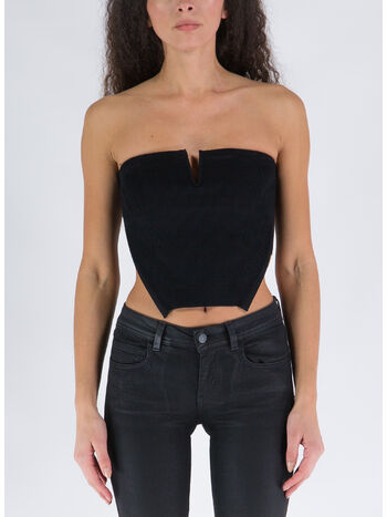 TOP ANGLED RIB BUSTIER, BLACK, small