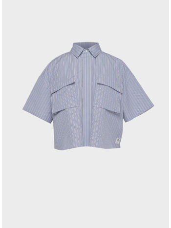 CAMICIA THOMAS MASON COTTON POPLIN, 458 L BLUE STRIPE , small