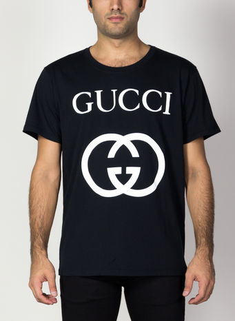 T-SHIRT OVERSIZE CON STAMPA GG, 1289, small