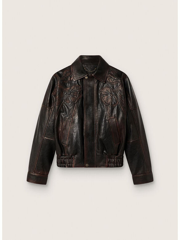 BOMBER IN NAPPA CON RICAMO FLOREALE, 40249 PORT ROYALE, medium