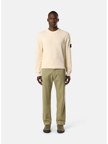 MAGLIONE RIBBED SOFT COTTON, V0093 IVORY, small