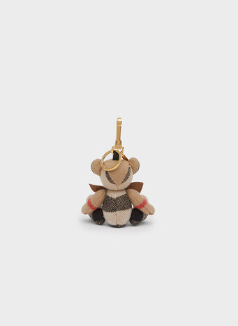PORTACHIAVI CHARM ORSETTO THOMAS CON PAPILLON, ARCHIVEBEIGE, small