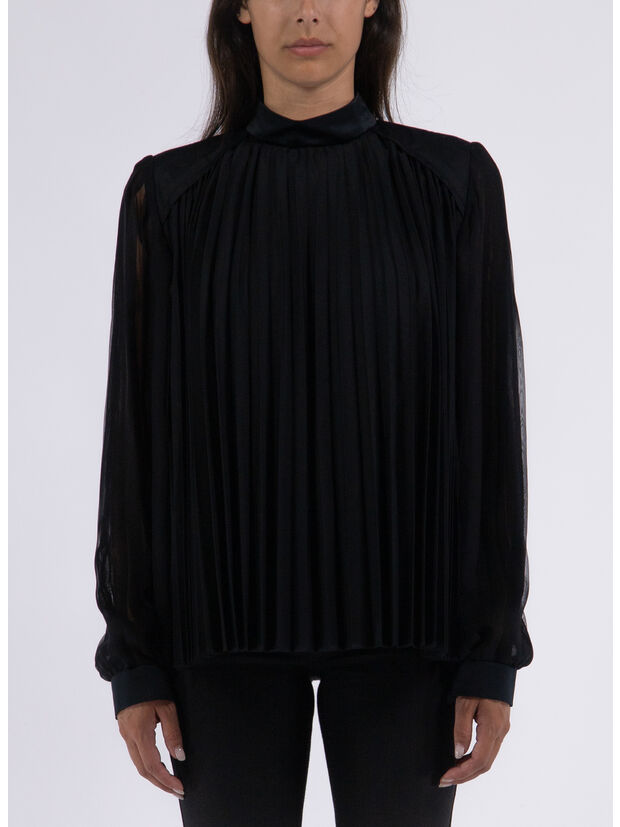 CAMICIA BLUSA, 001 BLACK, large