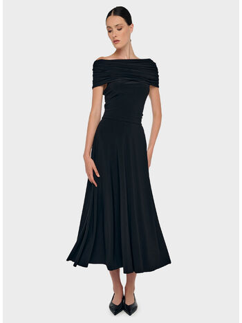 ABITO COWL HOODED FLARED, BLACK BLACK, small