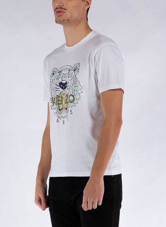 T-SHIRT TIGER CLASSIC, 01BWHITE, small
