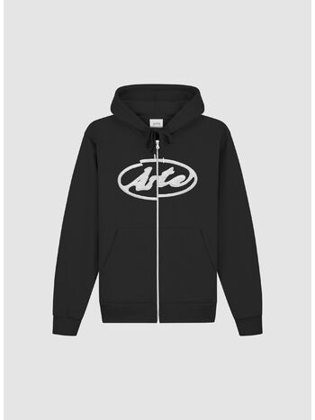 FELPA LOGO ZIP HOODIE, 1 BLACK, small