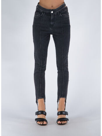 PANTALONE WASHED BLACK DRILL STIRRUP SKINNY, 1274 004 WASHED BLACK, small