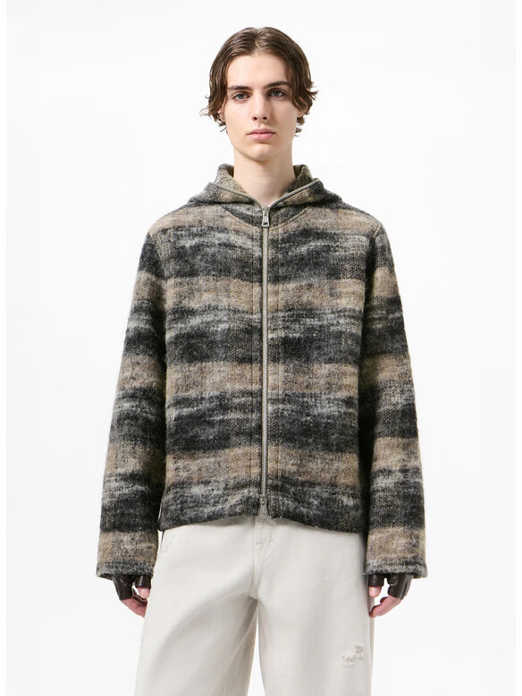 FULL ZIP HOOD, NIGHT WOODS CHHECK LOFTY WOOL, medium