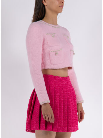 PULLOVER PINK SOFT KNIT CROP, PINK, small