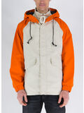 PARKA SHORT COLOURBLOCK, 152 CEMENT/ORANGE, thumb