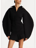 CAMICIA SUITING FITTED, 100 BLACK, thumb