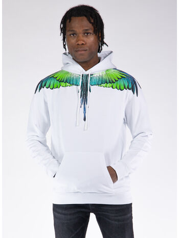 FELPA HOODIE ICON WINGS, 0150 WHITE LIGHT GREEN, small