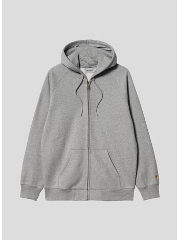FELPA FULL ZIP CHASE, 00MXX GREY HEATHER/GOLD, small