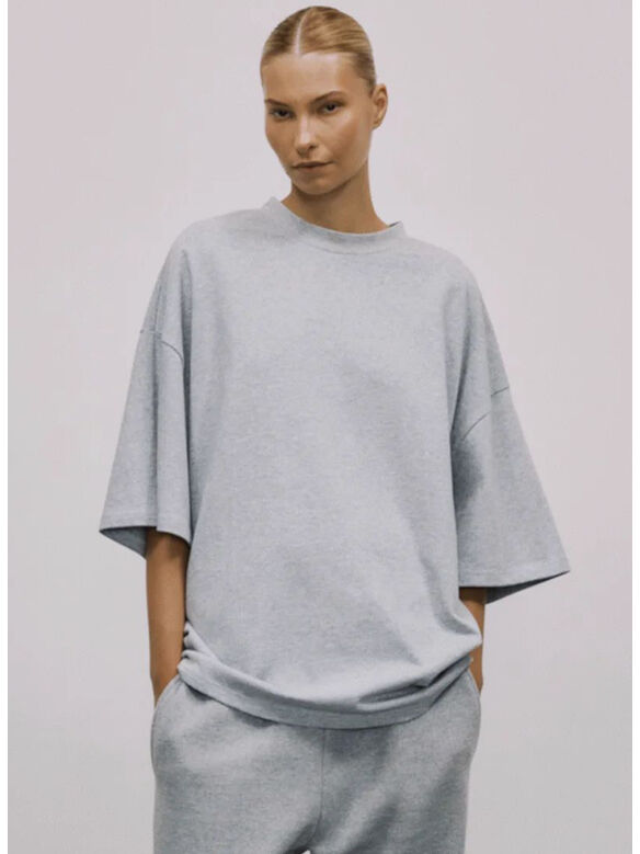 T-SHIRT HEAVY BOXY UNISEX, 6236 GREY MARLE, medium
