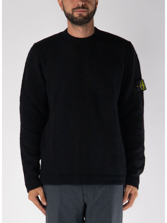 MAGLIONE GIROCOLLO FANCY YARN, V0029 BLACK, medium