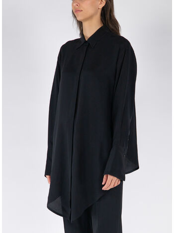 CAMICIA WRAP FRONT BLOUSE, 1 BLACK, small
