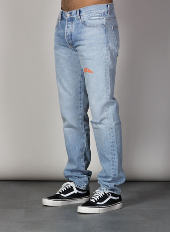 JEANS DENIM 5 POCKETS, VINTAGEWASH/ORANGE, small
