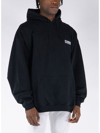 FELPA HOODIE EMBROIDERED LOGO, BLACK, small