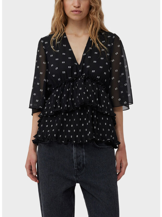 BLUSA PLEATED FLOUNCE, , large