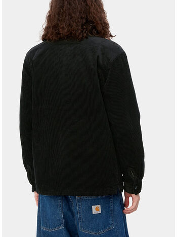 CAMICIA WHITSOME IN VELLUTO DI COTONE A COSTINE, 89XX BLACK, small