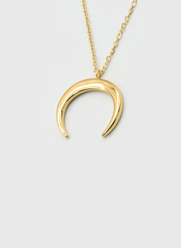 COLLANA KUKO NECKLACE HORN, GOLD, large