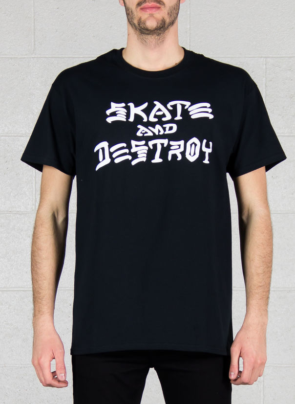 M T-SHIRT SKATE AND DESTROY E18, BLACK, large