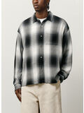 CAMICIA LOOSE WEAVE PLAID, 0008 GREY, thumb