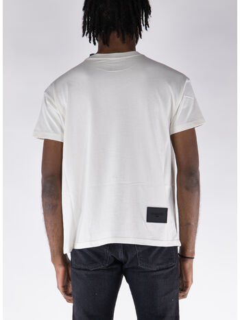T-SHIRT GIROCOLLO CON MINI LOGO, IVORY, small