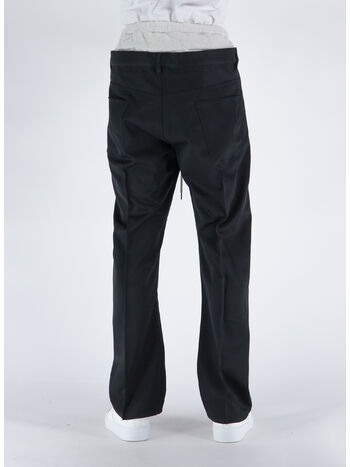 PANTALONE DOUBLE WAIST  WESTERN, BLACK, small