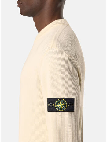 MAGLIONE RIBBED SOFT COTTON, V0093 IVORY, small