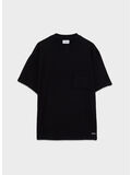 T-SHIRT RAW EDGE, C0073 Jersey micro logo Dyed Washed black, thumb