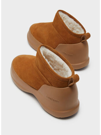 STIVALE LUNA LOW IN PELLE SCAMOSCIATA, COGNAC, small