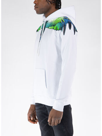 FELPA HOODIE ICON WINGS, 0150 WHITE LIGHT GREEN, small