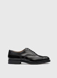 SCARPA OXFORD BROGUE IN PELLE DI VITELLO SPAZZOLATO, F0AABBLACK, thumb