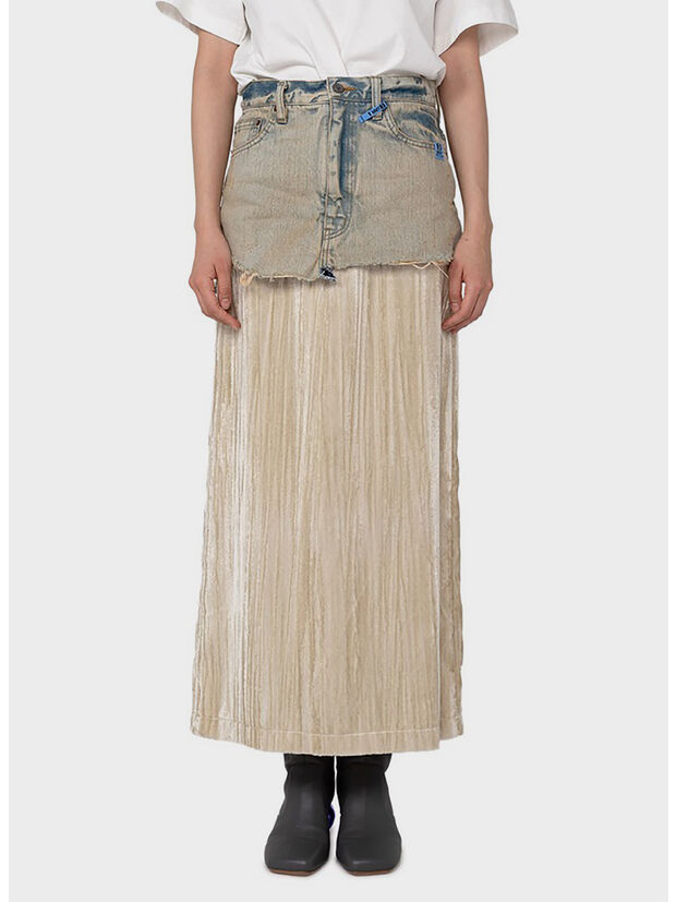 GONNA VELVET DENIM, BEIGE, large