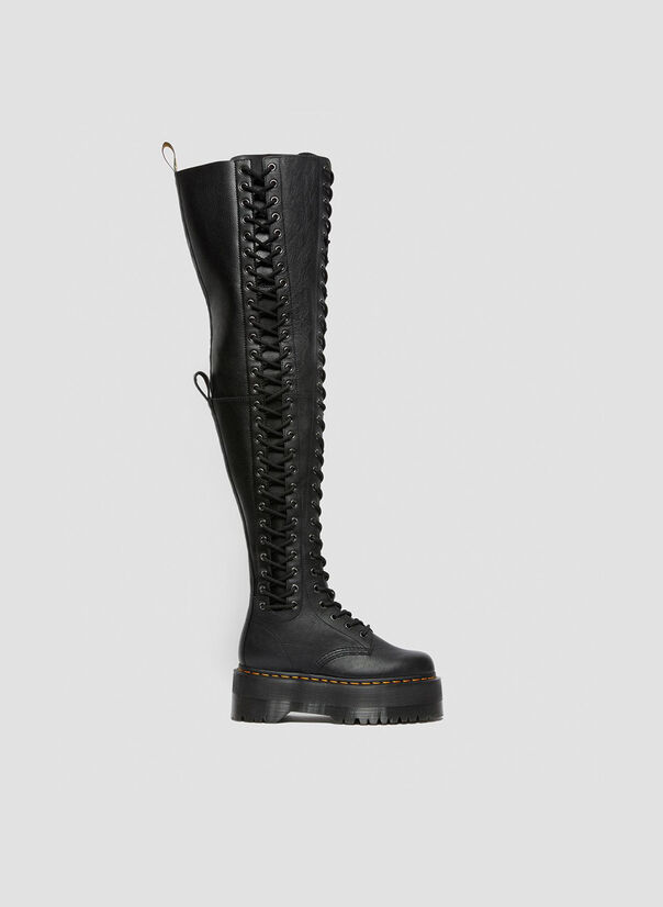 STIVALIE PLATFORM IN PELLE AZREYA MAX A 26 OCCHIELLI, BLACK, large