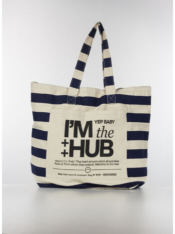 TOTE BAG CANVAS STRIPES, , small