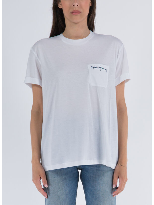 T-SHIRT LOVE HEART SMC EMBROIDERY TEE, 9000 PUREWHITE, large